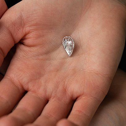 Кулон "Ангел Хранитель" в белом золоте (бриллианты) 130631121 №5