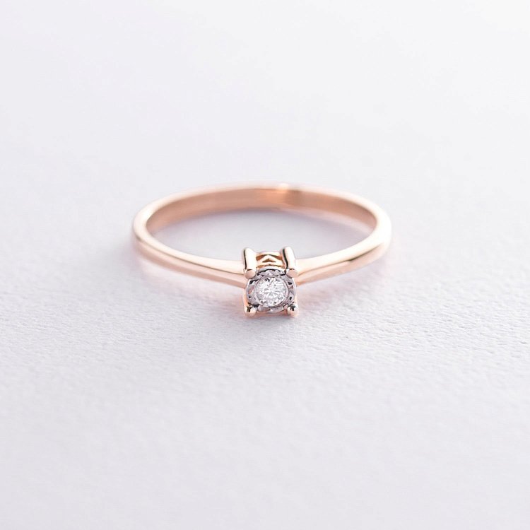 Помолвочное кольцо в красном золоте (бриллиант) кб0132arp от ювелирного магазина Оникс - 2