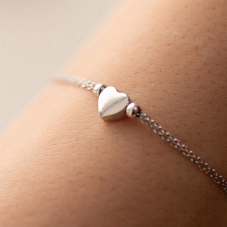 Срібний браслет "Сердечко" 905-01433 від ювелірного магазину Онікс - 1