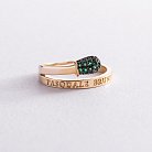 Золотое кольцо "Спичка" (зеленые фианиты) к06906 от ювелирного магазина Оникс