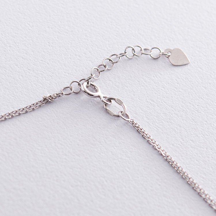 Двойное серебряное колье (разноцветные фианиты) 181114 от ювелирного магазина Оникс - 6