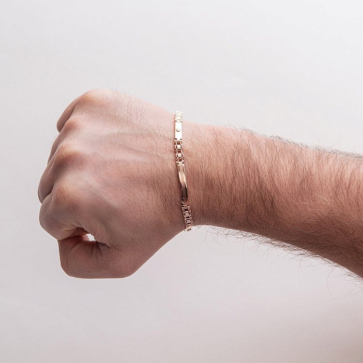 Мужской браслет в красном золоте б05014 от ювелирного магазина Оникс - 1