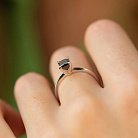 Помолвочное кольцо с черным бриллиантом (белое золото) 236371122 от ювелирного магазина Оникс - 1