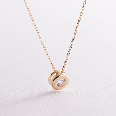 Жіноче кольє з жовтого золота (фіаніт) кол00600