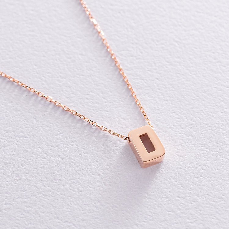 Колье с буквой "D" в красном золоте кол01256D от ювелирного магазина Оникс - 3