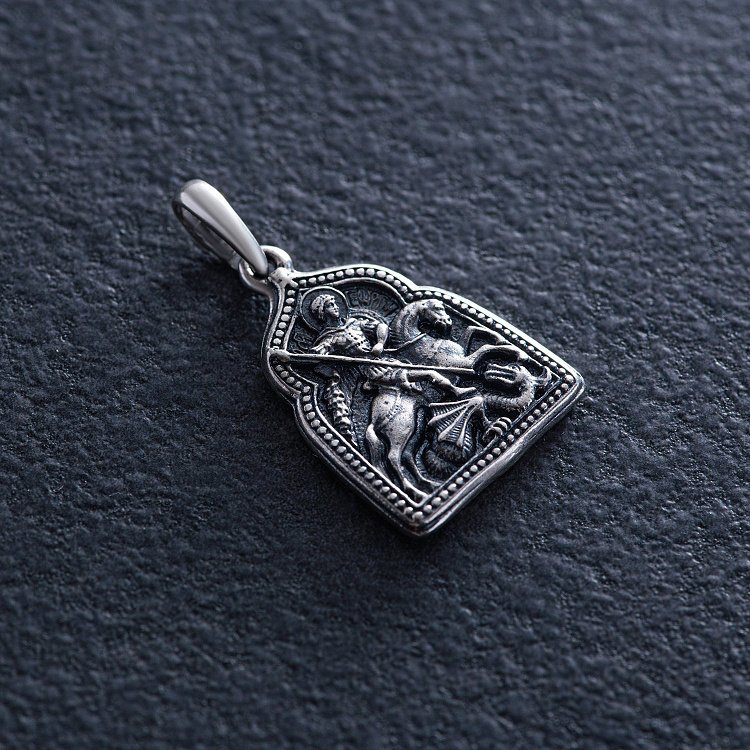 Срібна ладанка "Георгій Переможець" 131717 від ювелірного магазину Онікс - 1