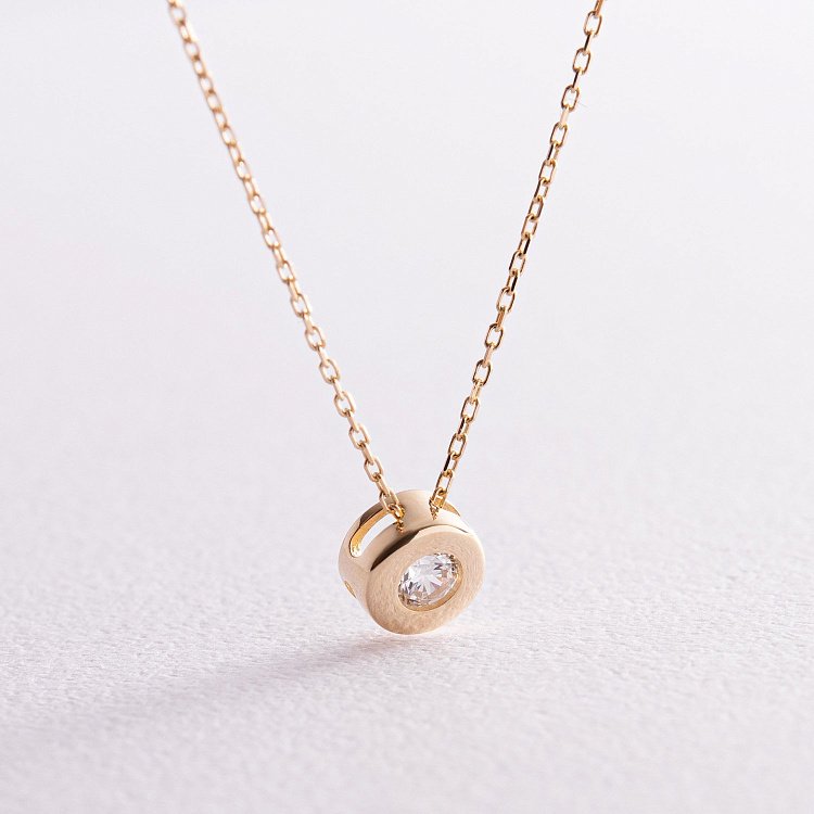 Жіноче кольє з жовтого золота (фіаніт) кол00600 від ювелірного магазину Онікс