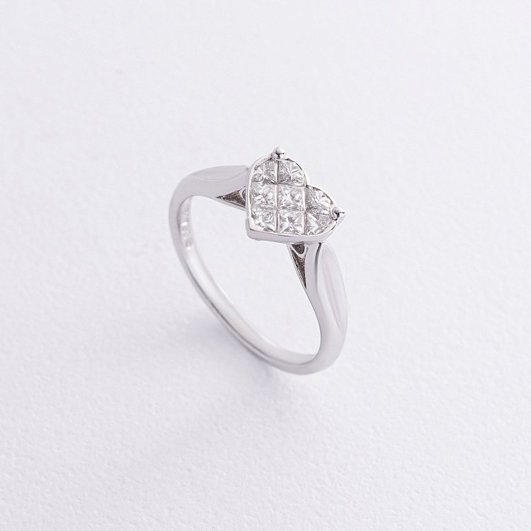 Золота каблучка "Сердечко" з діамантами кб0550nl від ювелірного магазину Онікс