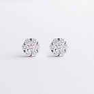 Золоті сережки - пусети "Квіточки" з діамантами сб0662cha от ювелирного магазина Оникс