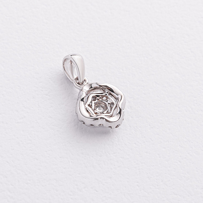 Золота підвіска "Квіточка" з діамантами пб0064cha №2