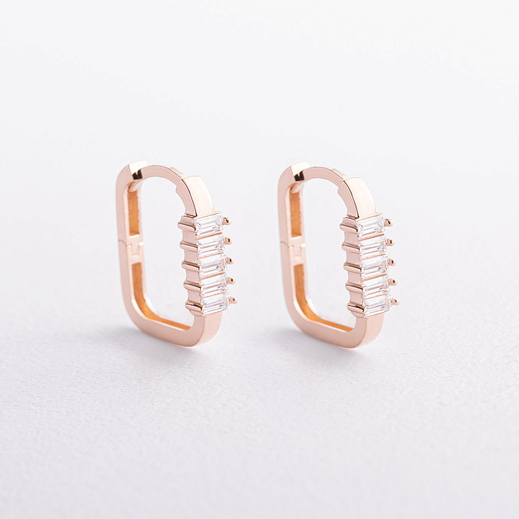 Золоті сережки "Emma" з фіанітами с09680 від ювелірного магазину Онікс