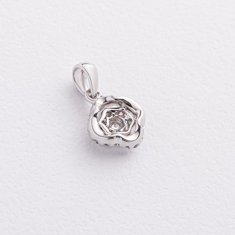 Золота підвіска "Квіточка" з діамантами пб0064cha від ювелірного магазину Онікс - 1