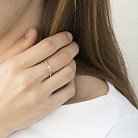 Золотое двойное кольцо с крестиком (бриллианты) кб0171са от ювелирного магазина Оникс - 4