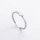 Кольцо "Сердечко" в белом золоте к08486 от ювелирного магазина Оникс - 2