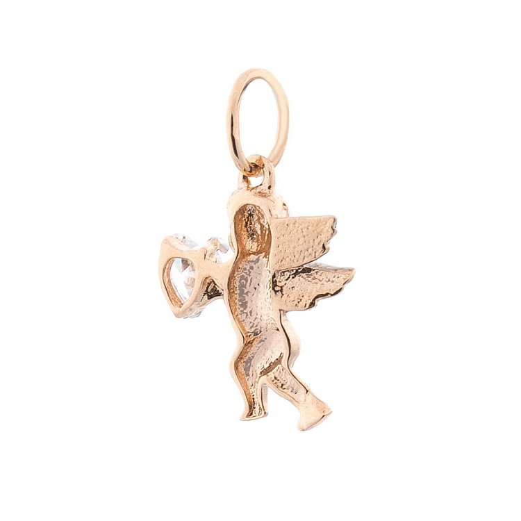 Золотий кулон "Янголятко" з фіанітами п02954 від ювелірного магазину Онікс - 1