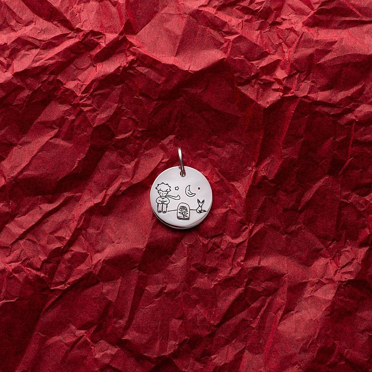 Серебряный кулон "Маленький принц" (гравировка с двух сторон кулона) 132722мп от ювелирного магазина Оникс - 11