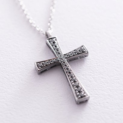 Золотое колье "Крестик" с бриллиантами колб0057ca №2