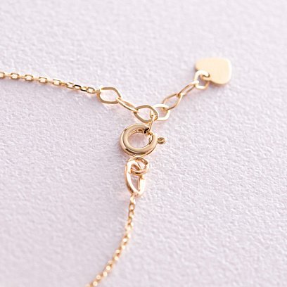 Золотий браслет "Незалежна" з кульками (сині та жовті фіаніти) б05156 №5