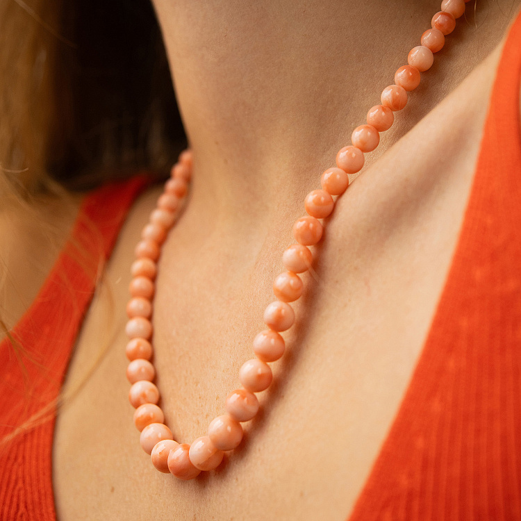 Намисто з коралу (золота застібка) бус014к від ювелірного магазину Онікс - 3