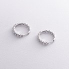 Срібні сережки - кільця з фіанітами 087610б от ювелирного магазина Оникс - 3