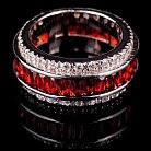 Срібний перстень з червоними фіанітами 11750к от ювелирного магазина Оникс - 1