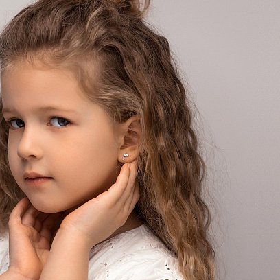 Золоті сережки - пусети "Дельфіни" з діамантами 311391121 №5