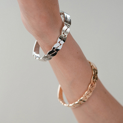 Жесткий браслет "Merry" в красном золоте б05582 №7