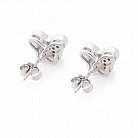 Серебряные серьги-гвоздики "Бабочки" с фианитами 121674 от ювелирного магазина Оникс - 2