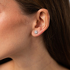 Золотые серьги - пусеты с бриллиантами 344661121 от ювелирного магазина Оникс - 3