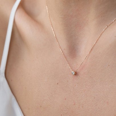 Золоте кольє з фіанітом кол00718 №3