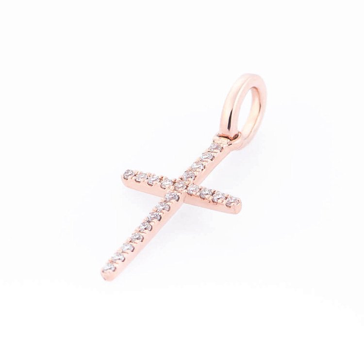 Золотий хрестик з діамантами пб0071ch від ювелірного магазину Онікс - 2