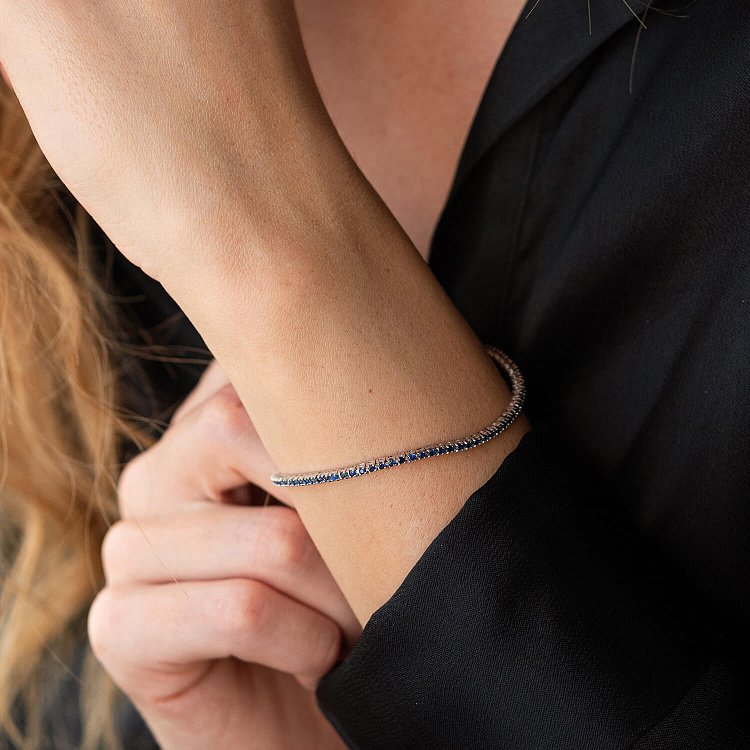 Браслет Теннис в белом золоте с сапфирами 518791529 от ювелирного магазина Оникс - 1