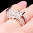 Серебряное кольцо с фианитами "Геометрия" 11682 от ювелирного магазина Оникс - 4