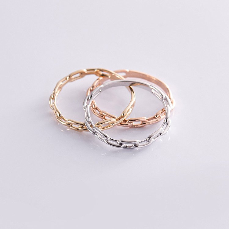 Кольцо "Цепочка" в  желтом золоте к07110 от ювелирного магазина Оникс - 10