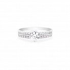 Серебряное помолвочное кольцо с фианитами 111599 от ювелирного магазина Оникс - 3