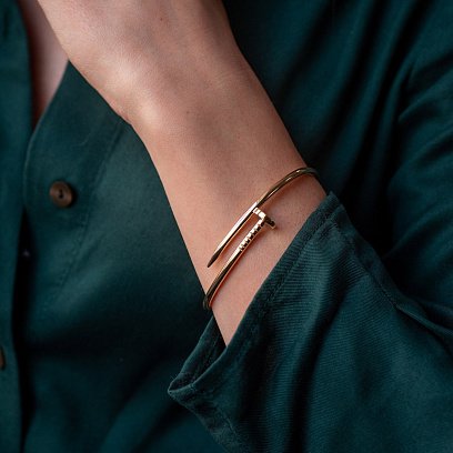 Браслет "Гвоздь" в желтом золоте б04678 №2