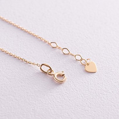 Браслет в желтом золоте на ногу (зеленые и белые фианиты) б05137 №4