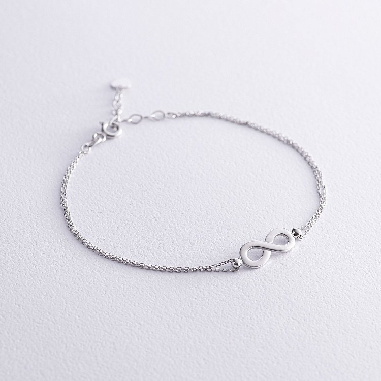 Браслет "Бесконечность" в белом золоте б05102 от ювелирного магазина Оникс