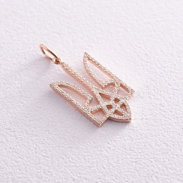 Кулон "Герб Украины - Тризуб" с бриллиантами (красное золото) 129882421 от ювелирного магазина Оникс