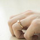 Золотое помолвочное кольцо (фианит) к02066 от ювелирного магазина Оникс - 3