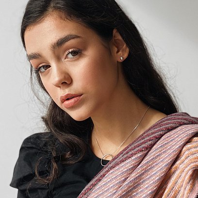 Срібне кольє "Великий кругообіг" (2.5 см) 181044 №16