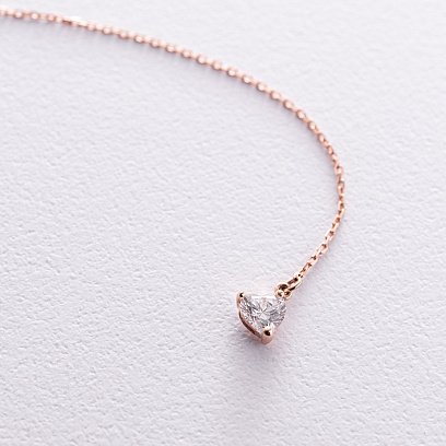 Золоте кольє - краватка "Карта України" (куб. цирконій Swarovski у формі серця)﻿ 4050 №10