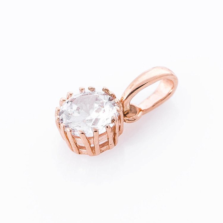 Золотая подвеска с фианитом п01153 от ювелирного магазина Оникс - 2