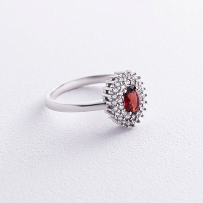 Серебряное кольцо с пиропом и фианитами GS-01-086-4110 №3