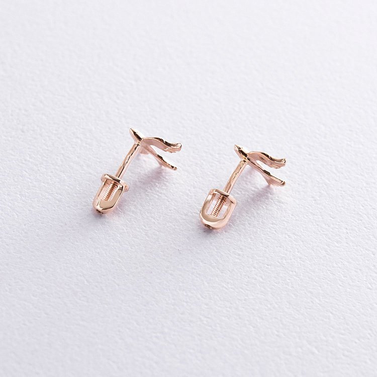 Золотые серьги - пусеты "Птички" с06888 от ювелирного магазина Оникс - 4