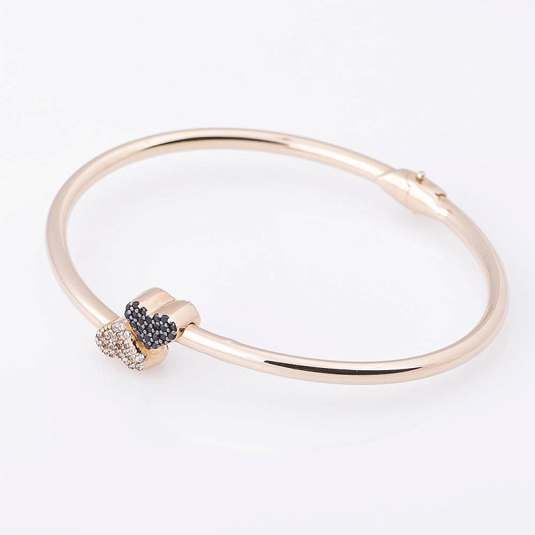 Золотий браслет "Серця" з фіанітами б02474 від ювелірного магазину Онікс