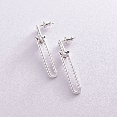 Серебряные серьги - пусеты "Идея" 122742 №4