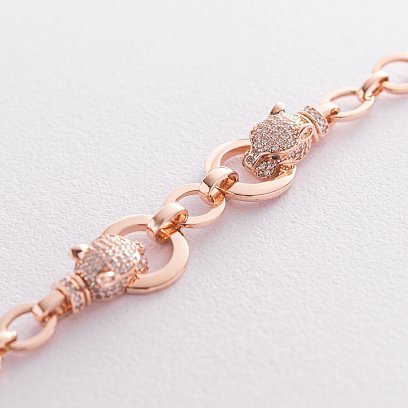 Колье "Пантера" в красном золоте (фианиты) кол01907 №3