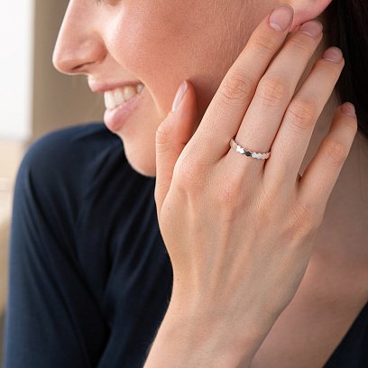 Серебряное кольцо "Грани" 112608 №2