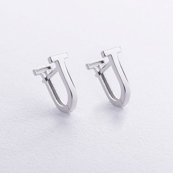 Серьги "Tina" в белом золоте с08794